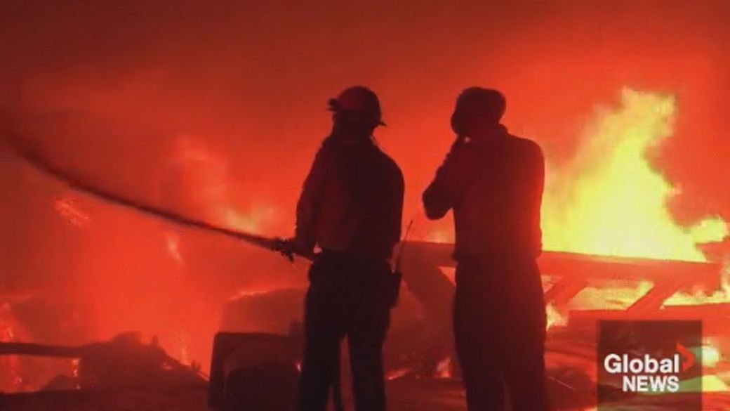 Click to play video: 'Progress made in LA wildfire battle, but strong winds forecast'